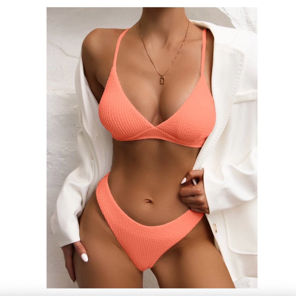 SHEIN Vibrant Coral Bikini Set Size Small